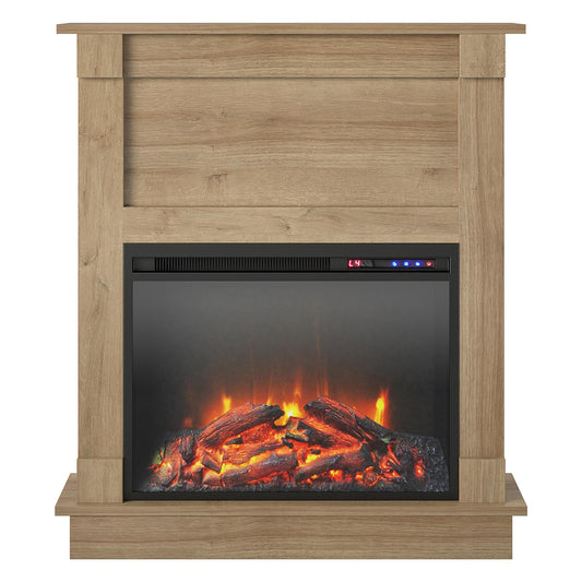 Ameriwood Home 31.65-in W Natural Fan-forced Electric Fireplace 4216348COM