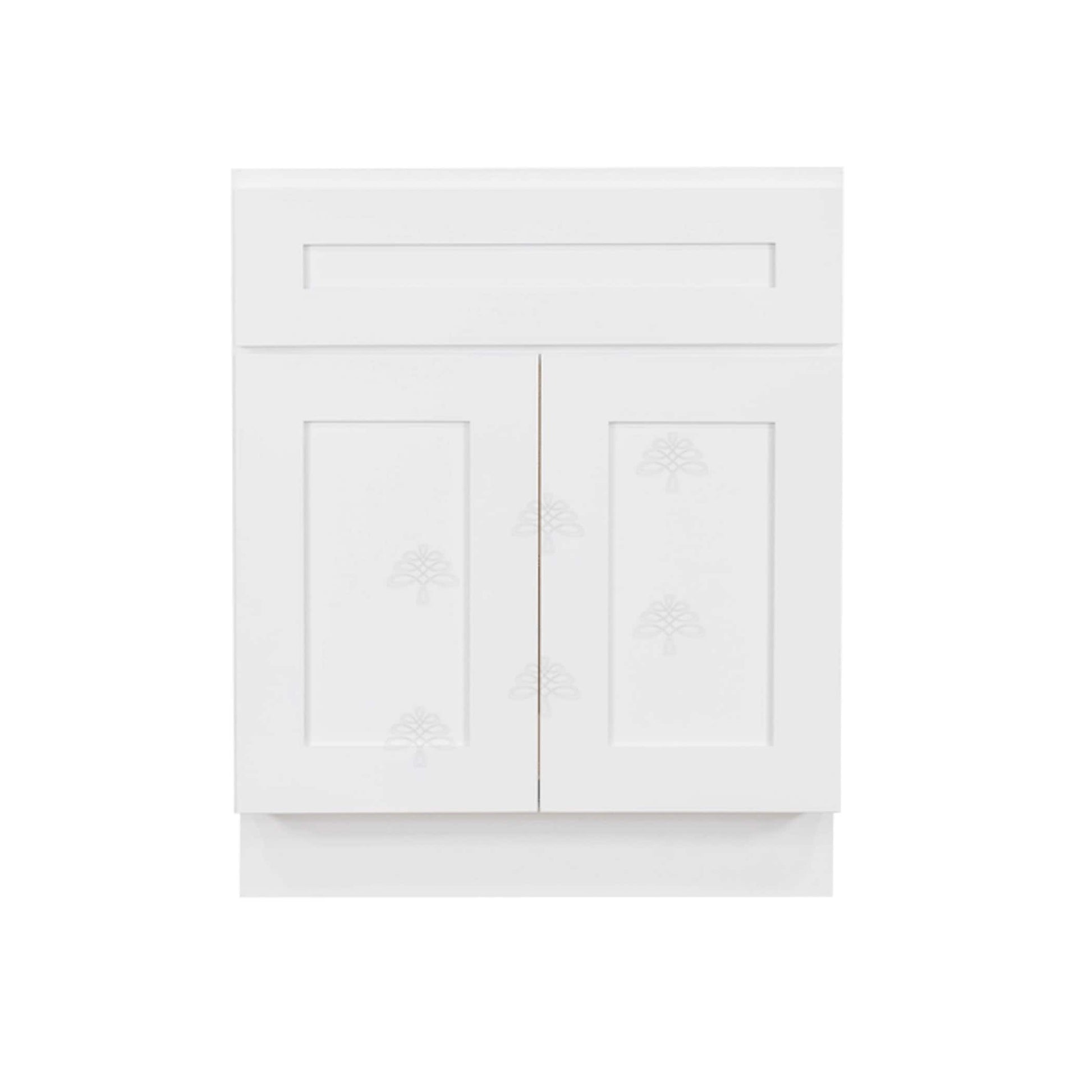 LifeArt Cabinetry Lancaster 24-in White Bathroom Vanity Base Cabinet without Top