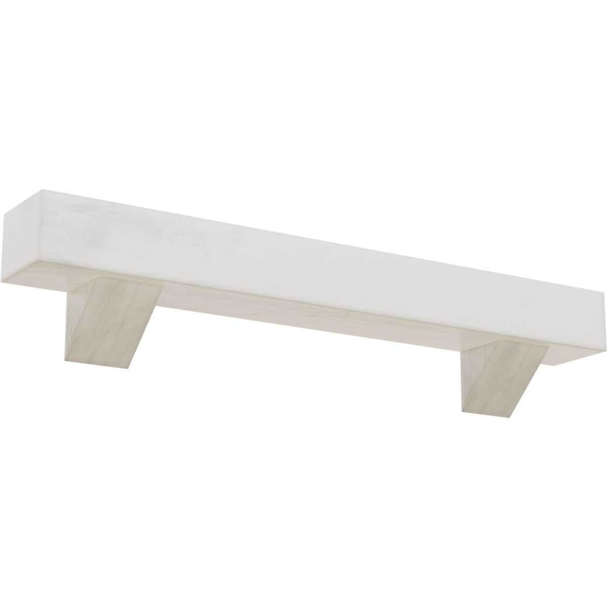 Ekena Millwork 48-in W x 8-in H x 8-in D Factory Prepped Hollow Urethane Rustic Fireplace Mantel MANUSM08X08X48BKUN