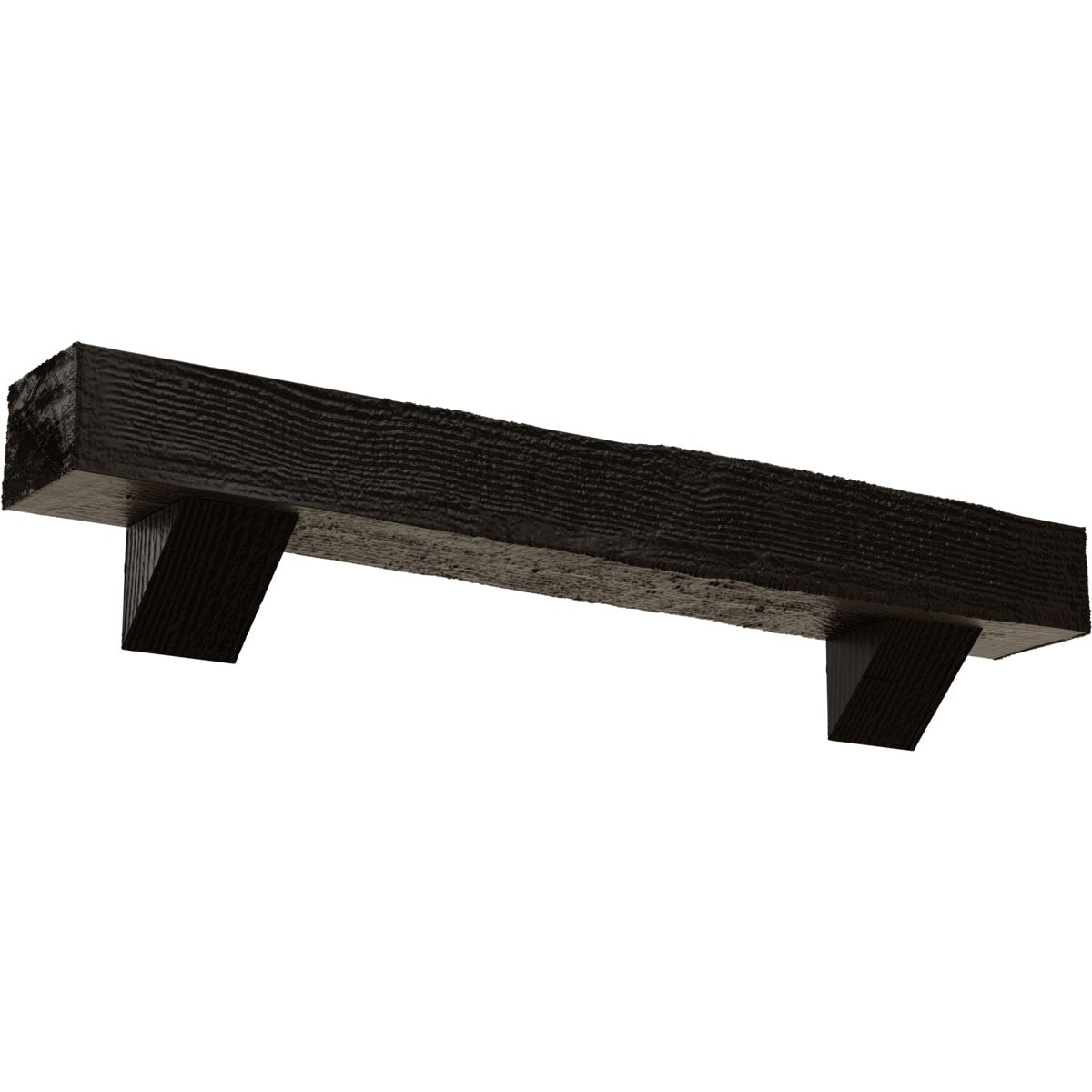 Ekena Millwork 60-in W x 8-in H x 8-in D Walnut (Premium) Hollow Urethane Rustic Fireplace Mantel MANURS08X08X60BKZW