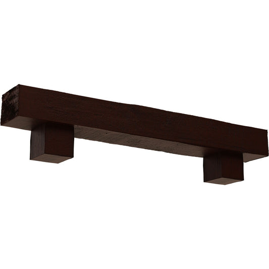 Ekena Millwork 60-in W x 8-in H x 8-in D Pecan (Natural) Hollow Urethane Rustic Fireplace Mantel MANURC08X08X60AOPE