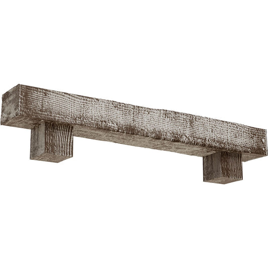 Ekena Millwork 60-in W x 8-in H x 10-in D Mahogany (Vintage) Hollow Urethane Rustic Fireplace Mantel MANURS08X10X60AOVM