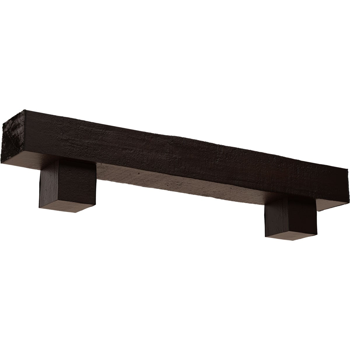 Ekena Millwork 36-in W x 4-in H x 8-in D Mahogany (Premium) Hollow Urethane Rustic Fireplace Mantel MANURC04X08X36AOZM