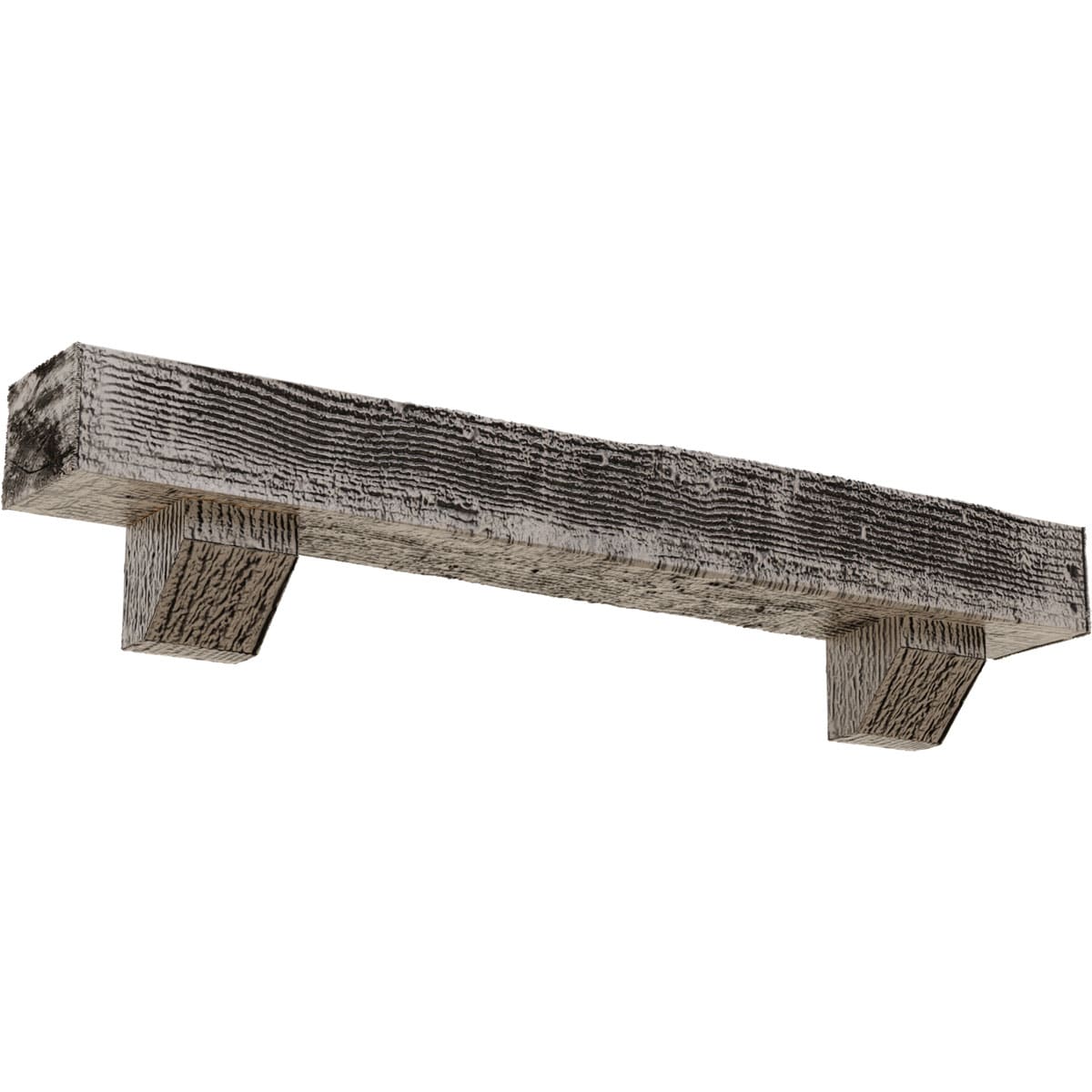 Ekena Millwork 84-in W x 4-in H x 8-in D Pine (Burnished) Hollow Urethane Rustic Fireplace Mantel MANURS04X08X84ASBP
