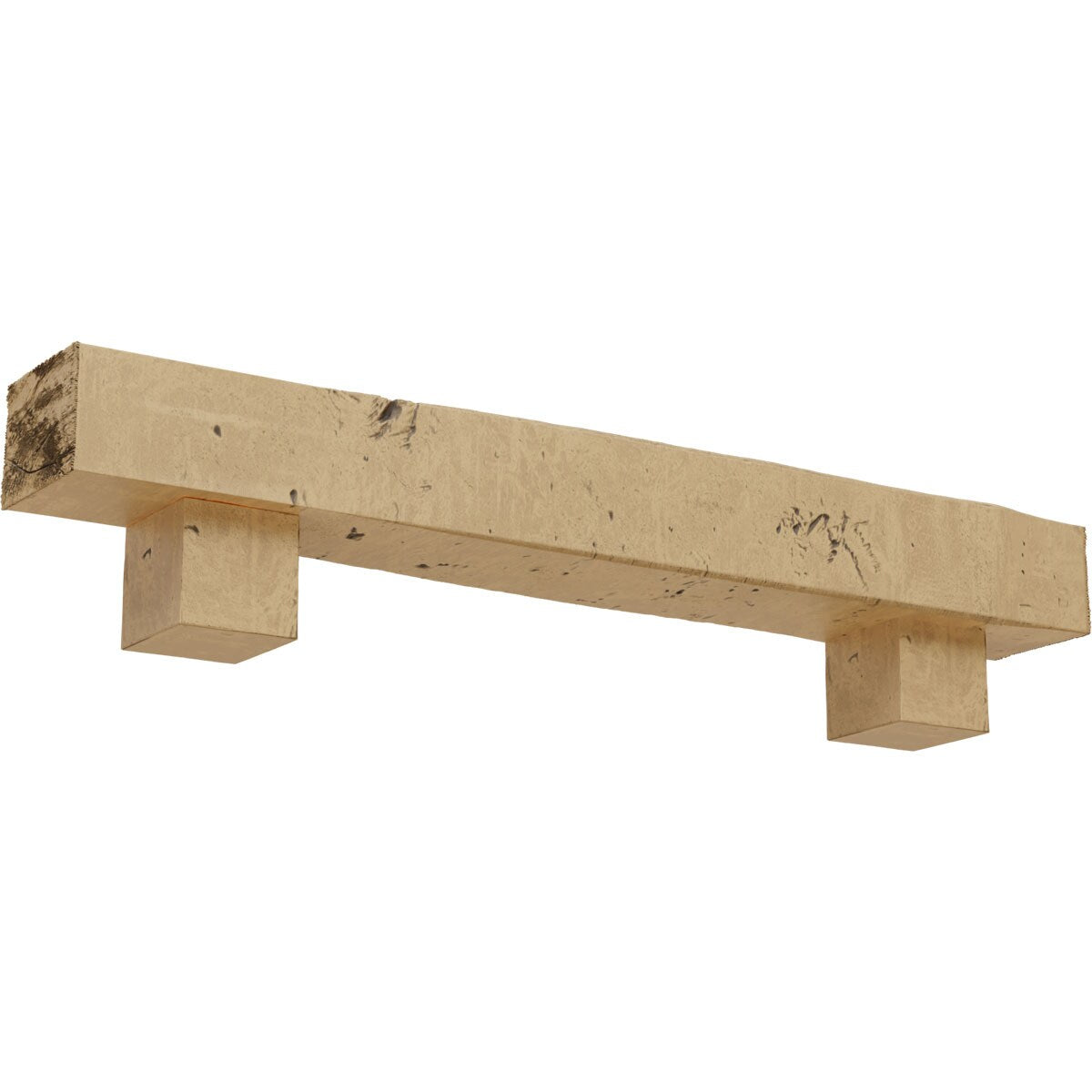 Ekena Millwork 36-in W x 6-in H x 6-in D Pine (Natural) Hollow Urethane Rustic Fireplace Mantel MANUKP06X06X36AOPP