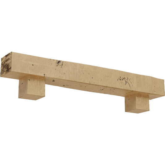 Ekena Millwork 36-in W x 6-in H x 6-in D Pine (Natural) Hollow Urethane Rustic Fireplace Mantel MANUKP06X06X36AOPP