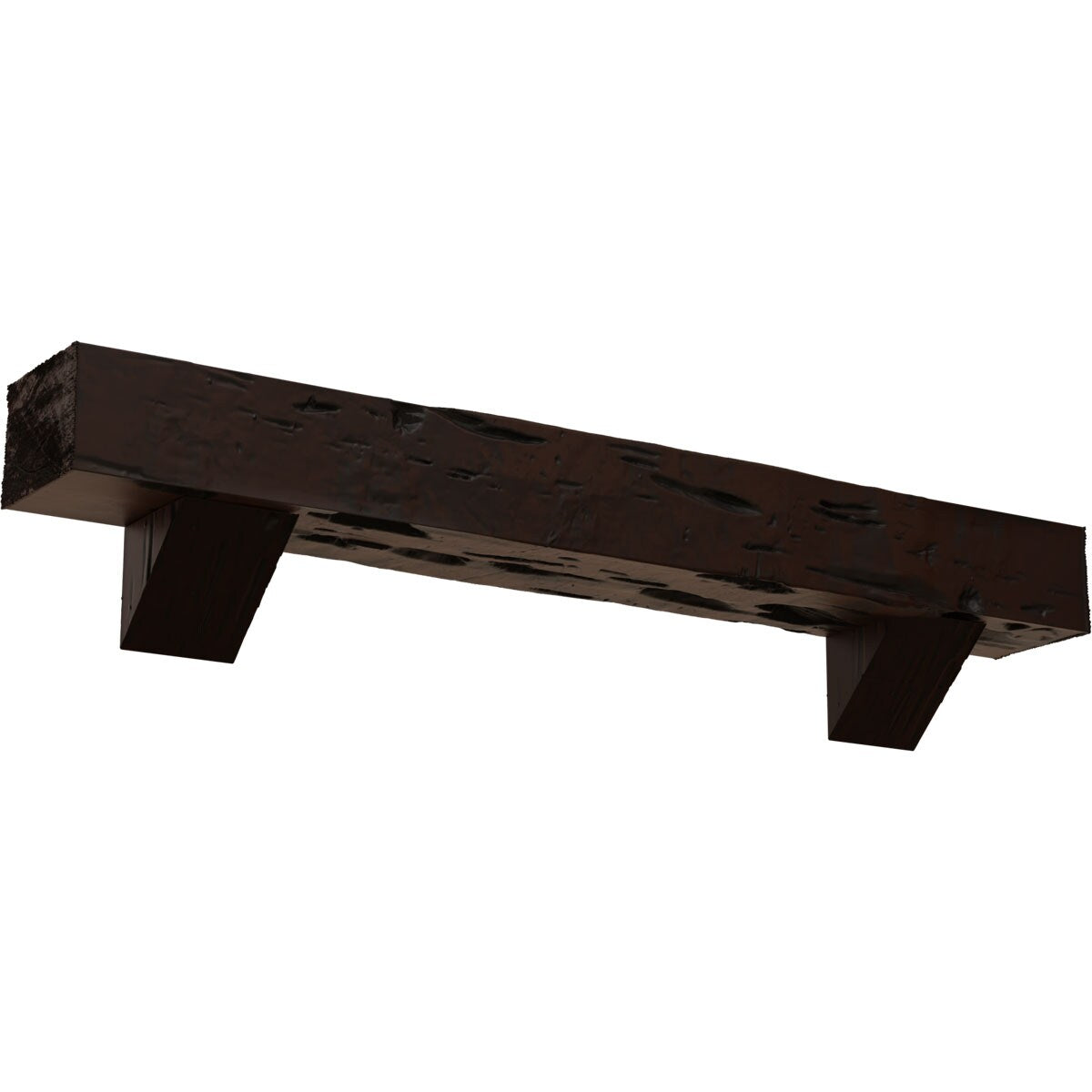 Ekena Millwork 72-in W x 8-in H x 12-in D Hickory (Premium) Hollow Urethane Rustic Fireplace Mantel MANUPC08X12X72BKZH