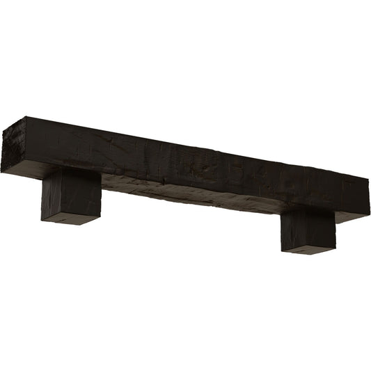 Ekena Millwork 60-in W x 6-in H x 6-in D Ash (Natural) Hollow Urethane Rustic Fireplace Mantel MANUHH06X06X60AONS