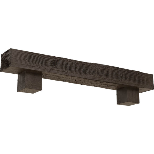 Ekena Millwork 36-in W x 6-in H x 6-in D Honey Dew (Natural) Hollow Urethane Rustic Fireplace Mantel MANURS06X06X36AOHD