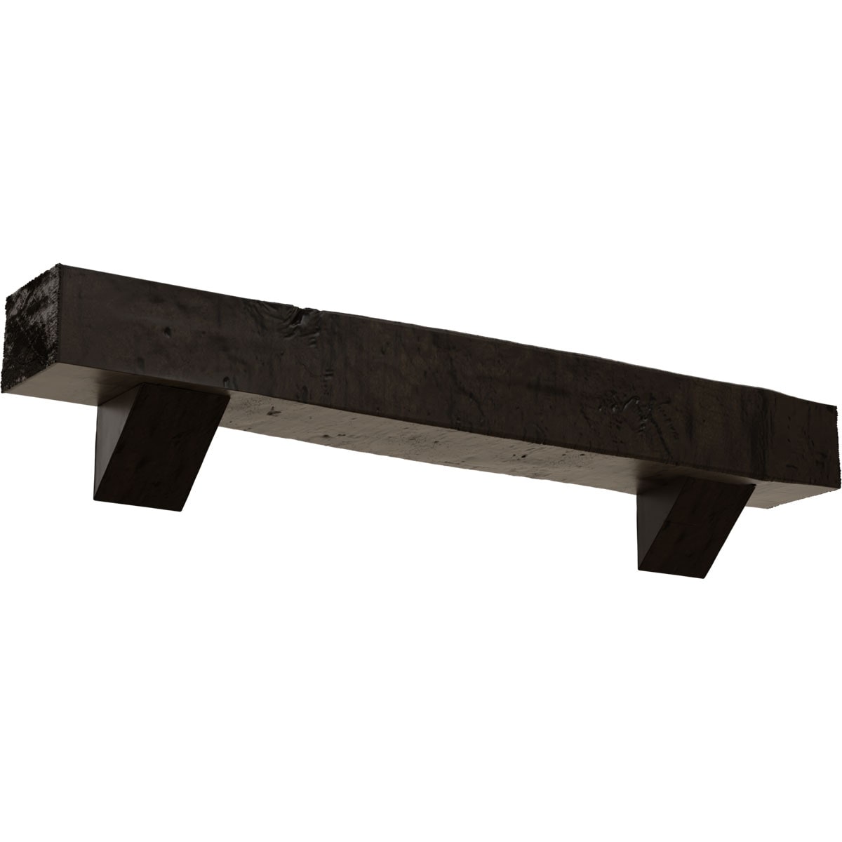 Ekena Millwork 60-in W x 6-in H x 10-in D Walnut (Premium) Hollow Urethane Rustic Fireplace Mantel MANUKP06X10X60BKZW