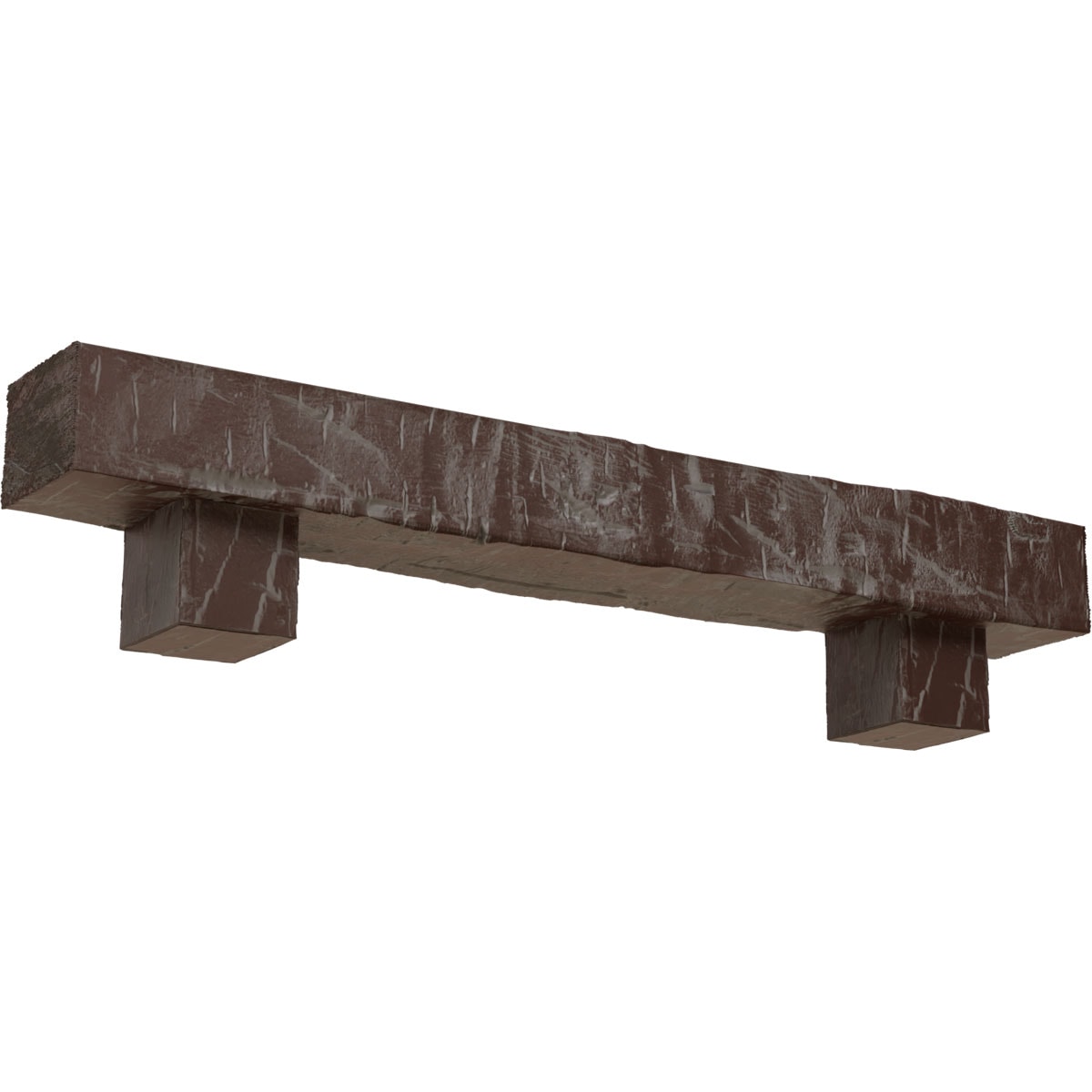 Ekena Millwork 48-in W x 8-in H x 12-in D Pecan (Aged) Hollow Urethane Rustic Fireplace Mantel MANUHH08X12X48AOAE