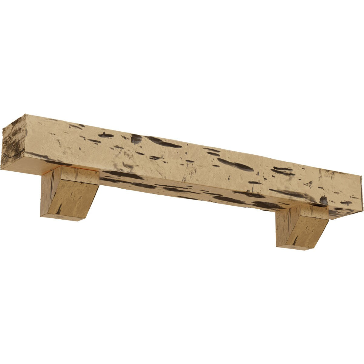 Ekena Millwork 60-in W x 4-in H x 8-in D Pine (Natural) Hollow Urethane Rustic Fireplace Mantel MANUPC04X08X60ASPP