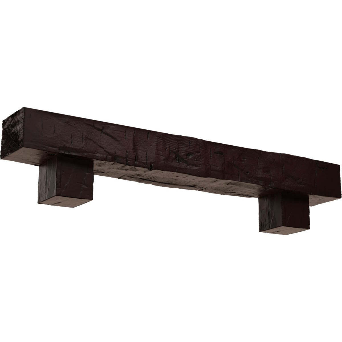 Ekena Millwork 72-in W x 6-in H x 10-in D Cherry (Premium) Hollow Urethane Rustic Fireplace Mantel MANUHH06X10X72AOZY