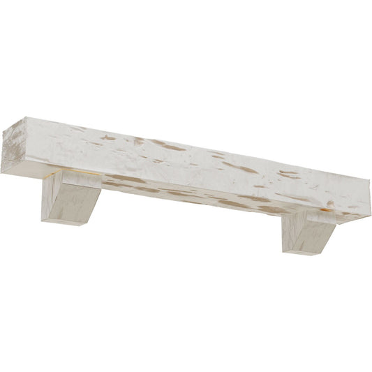 Ekena Millwork 84-in W x 8-in H x 8-in D Factory Prepped Hollow Urethane Rustic Fireplace Mantel MANUPC08X08X84ASUN