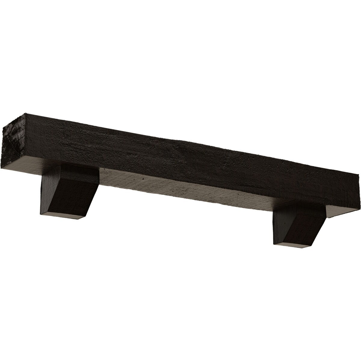 Ekena Millwork 48-in W x 4-in H x 4-in D Walnut (Premium) Hollow Urethane Rustic Fireplace Mantel MANURC04X04X48ASZW