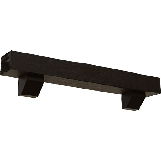 Ekena Millwork 84-in W x 6-in H x 10-in D Ash (Natural) Hollow Urethane Rustic Fireplace Mantel MANURC06X10X84ASNS