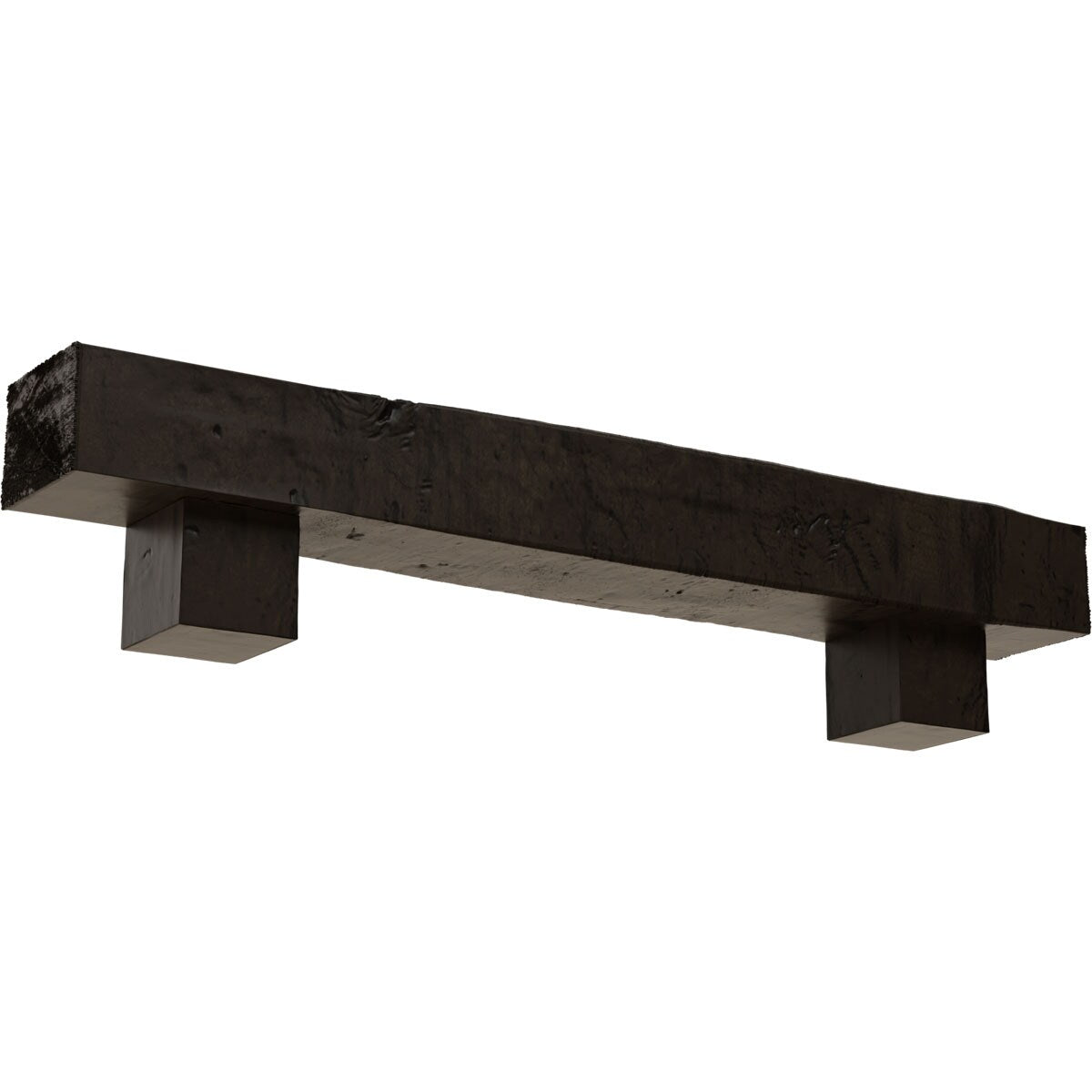 Ekena Millwork 60-in W x 4-in H x 8-in D Walnut (Premium) Hollow Urethane Rustic Fireplace Mantel MANUKP04X08X60AOZW