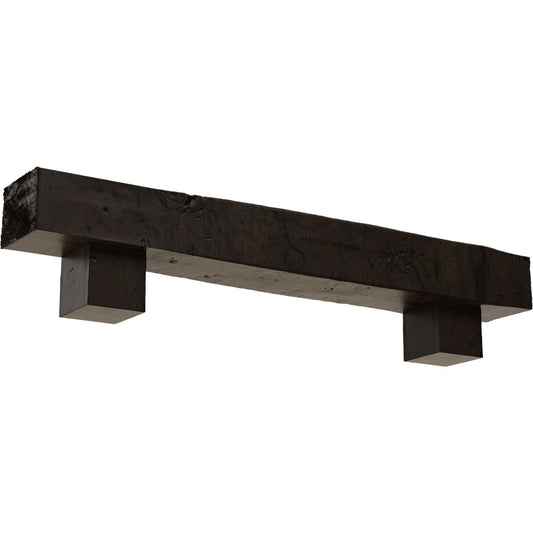 Ekena Millwork 60-in W x 4-in H x 8-in D Walnut (Premium) Hollow Urethane Rustic Fireplace Mantel MANUKP04X08X60AOZW