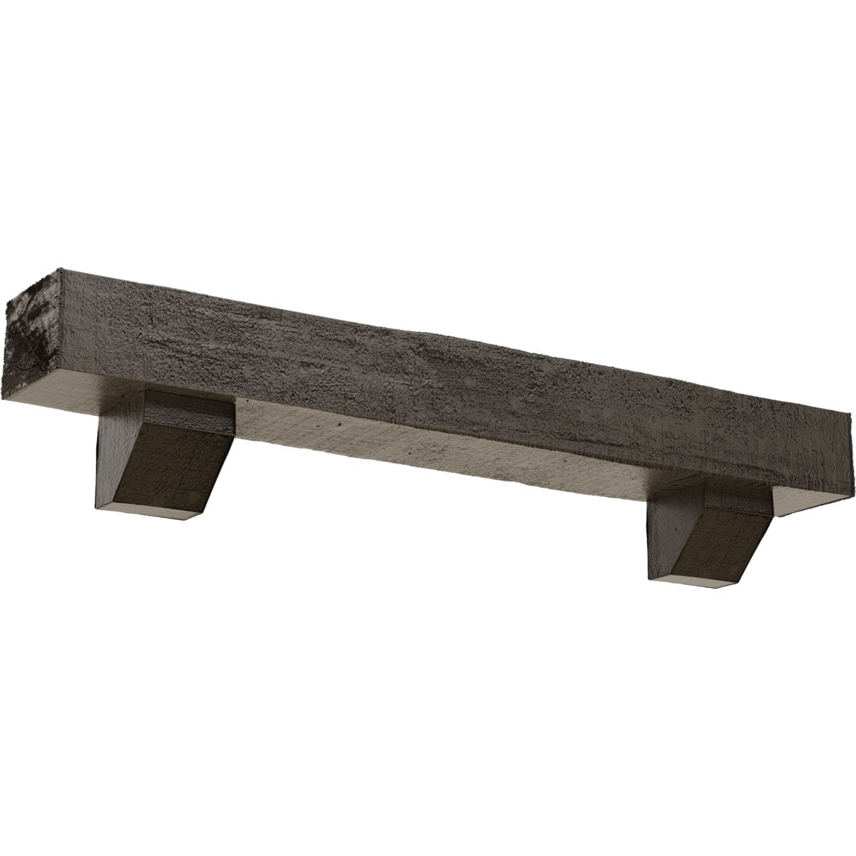Ekena Millwork 72-in W x 4-in H x 6-in D Honey Dew (Burnished) Hollow Urethane Rustic Fireplace Mantel MANURC04X06X72ASBD