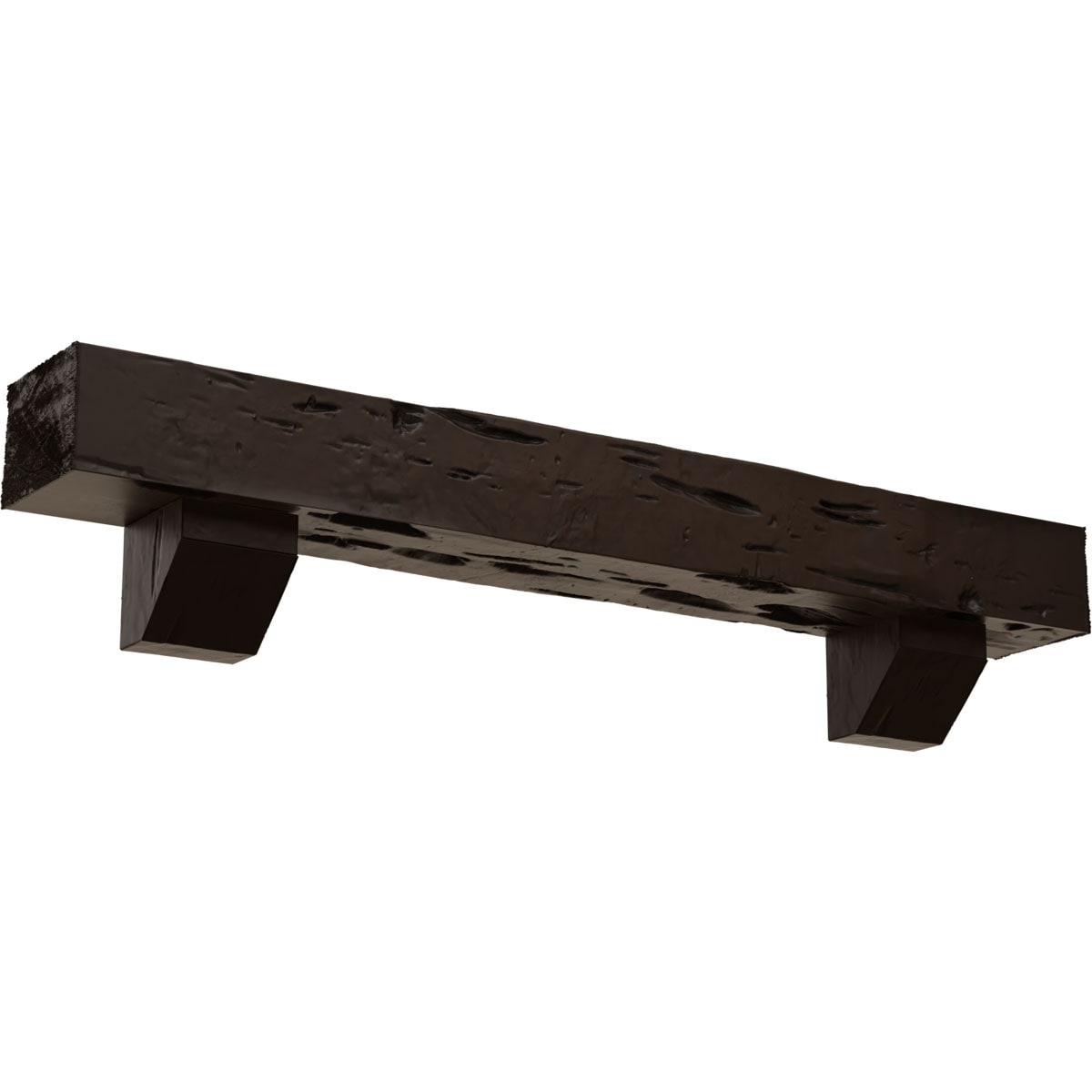 Ekena Millwork 48-in W x 8-in H x 10-in D Mahogany (Natural) Hollow Urethane Rustic Fireplace Mantel MANUPC08X10X48ASNM
