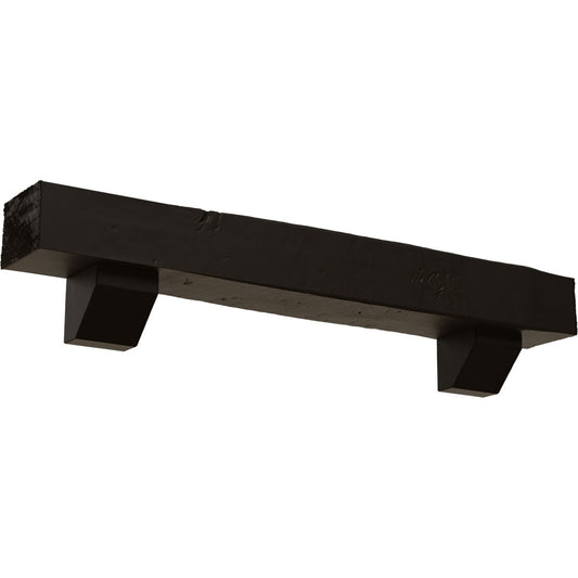 Ekena Millwork 60-in W x 8-in H x 10-in D Ash (Natural) Hollow Urethane Rustic Fireplace Mantel MANUKP08X10X60ASNS