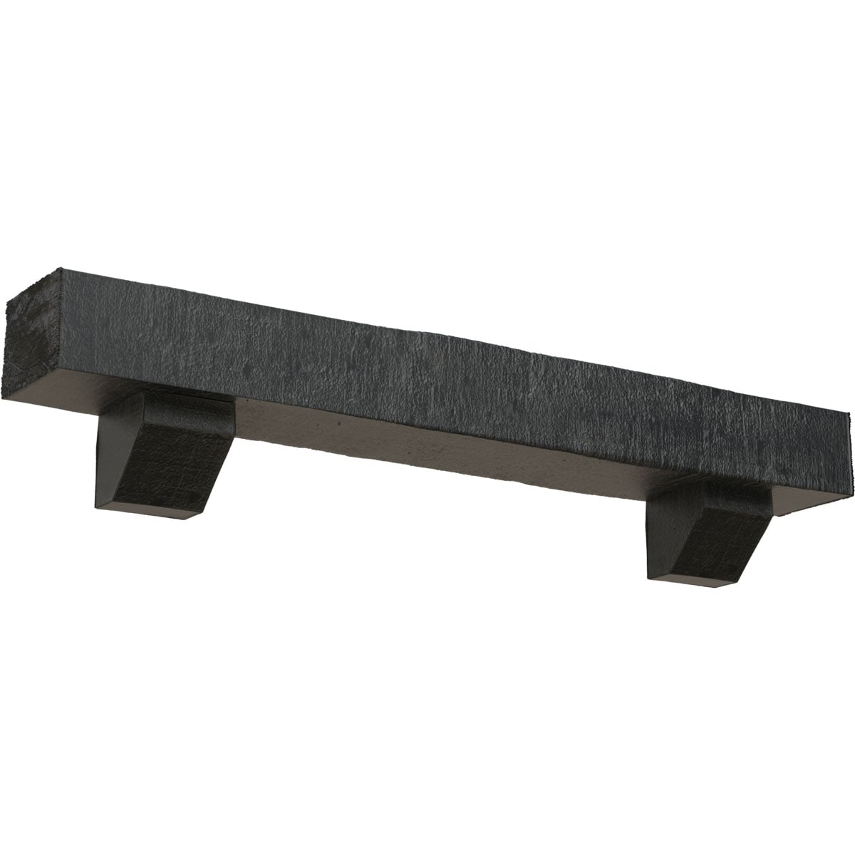Ekena Millwork 72-in W x 6-in H x 10-in D Ash (Aged) Hollow Urethane Rustic Fireplace Mantel MANURC06X10X72ASES