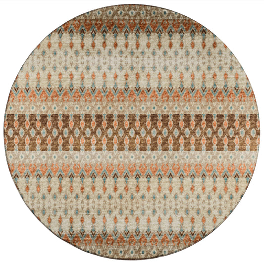 Addison Rugs Bravado 8 x 8 (ft) Canyon Round Indoor/Outdoor Ikat Southwestern Area rug