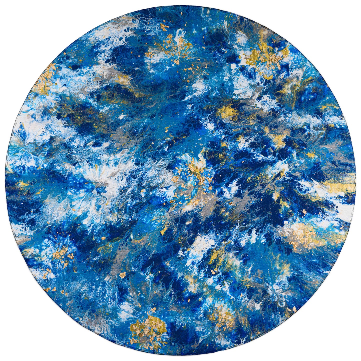 Addison Rugs Karina 8 x 8 (ft) Blue Round Indoor/Outdoor Abstract Bohemian/Eclectic Area rug