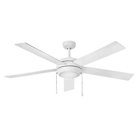 Hinkley Croft 60-in Chalk White with Chalk White, Weathered Wood Blades Integrated LED Indoor Smart Ceiling Fan with Light (5-Blade) 904060FCW-LIA