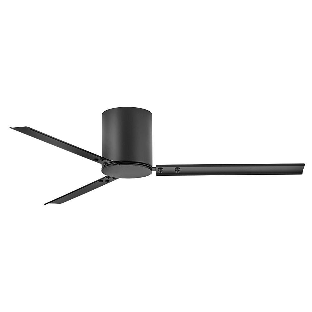 Hinkley Indy Flush 58-in Matte black Indoor/Outdoor Flush Mount Smart Ceiling Fan and Remote (3-Blade) 901058FMB-NDD