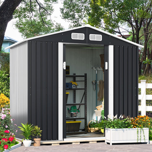 Jaxpety 8-ft x 6-ft Galvanized steel Storage Shed