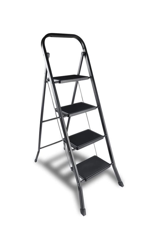 Kahomvis 4-Step Folding Step Stool Ladder 4.27-ft Steel Load Capacity Step Ladder DHS-QPW1-7991