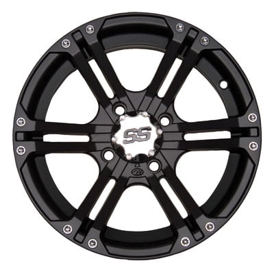 4/156 ITP SS212 Alloy Series Wheel 12x7 4.0 + 3.0 Matte Black for Yamaha TIMBERWOLF 250 2X4 1992-1994