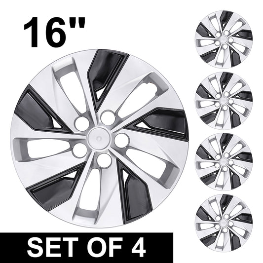 4pcs 16" Hubcap Rim Wheel Cover for 2019 - 2021 Nissan ALTIMA Silver Black