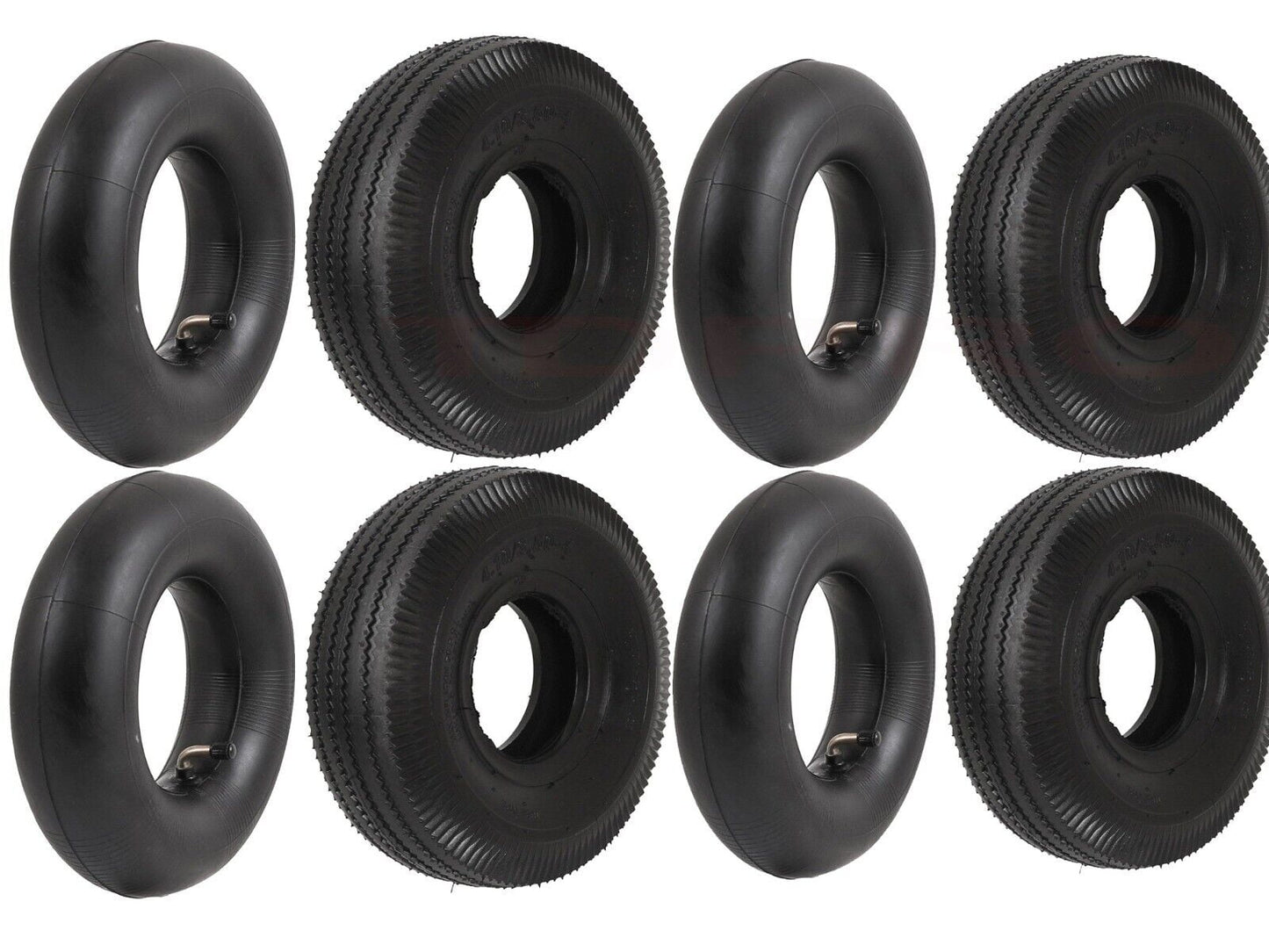 4pcs 4.10/3.50-4 410/350-4 Tire + Tube For ATV Trolley Wagon Cart 4.10-4 3.50-4