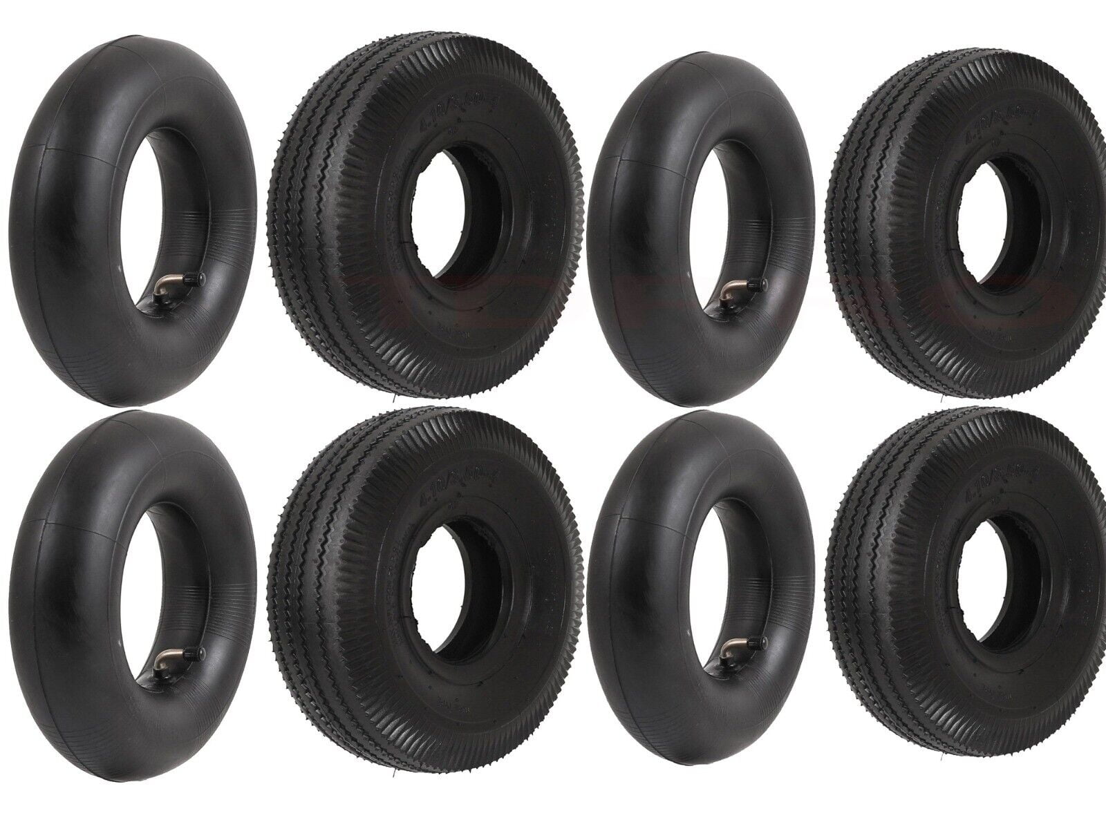 4pcs 4.10/3.50-4 410/350-4 Tire + Tube For ATV Trolley Wagon Cart 4.10-4 3.50-4