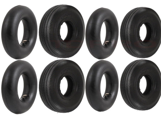 4pcs 4.10/3.50-4 410/350-4 Tire + Tube For ATV Trolley Wagon Cart 4.10-4 3.50-4