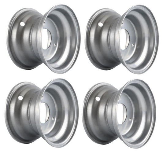 4pcs Silver ATV Wheel Tire Rim 6 Inch Rim 3-hole 78mm Spacing for 145/70-6 Wheel Rim Tire 70cc 90cc 110cc 125cc ATV Quad Go Kart Buggy 4 Wheelers Mini Bike Taotao Coolster Kazuma