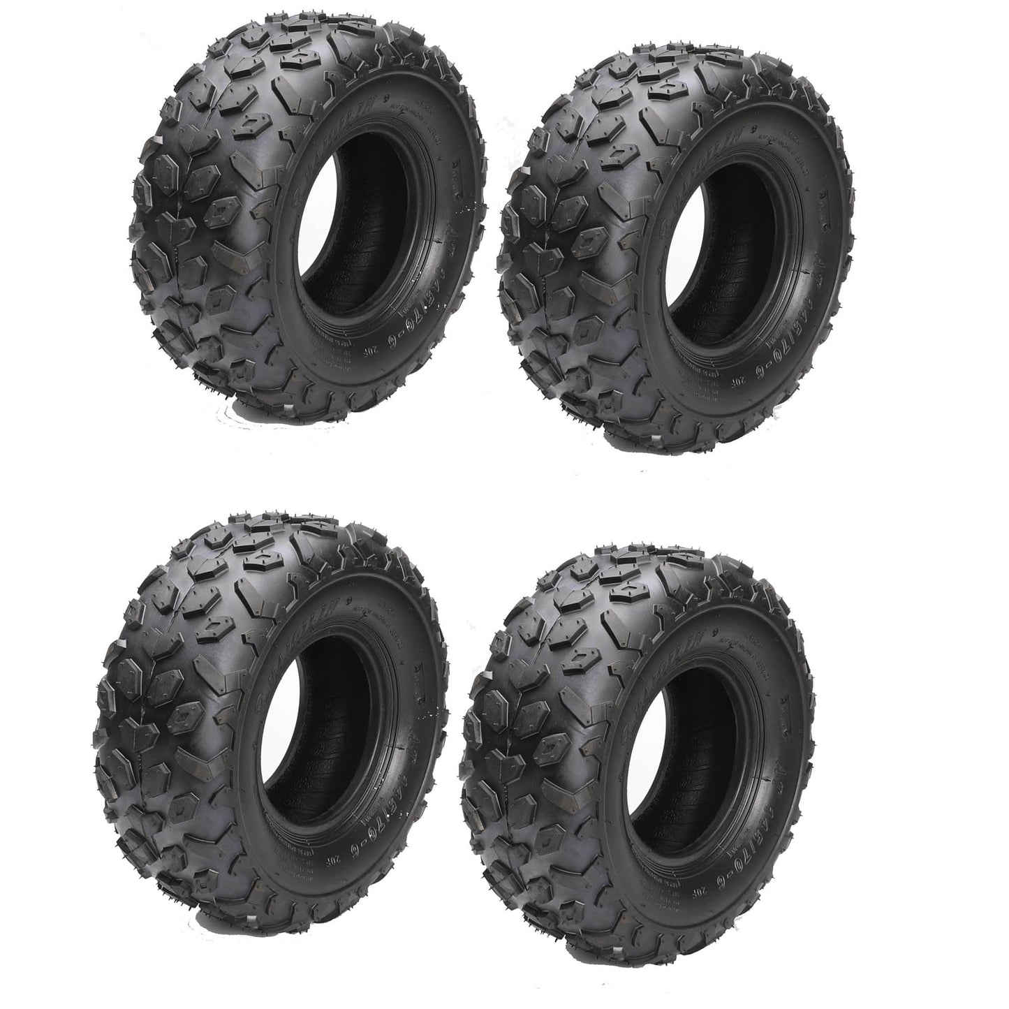 4x 145/70-6 ATV UTV 145/70x6 All Terrain Tire 4PR Tubeless 145x70x6 for Coleman CC100X CT100u Baja Dirt Bug Doodle Bug DB30 Mini Bike Kazuma Roketa 110cc 125cc ATV Quad Go Kart Taotao (4 Pack)