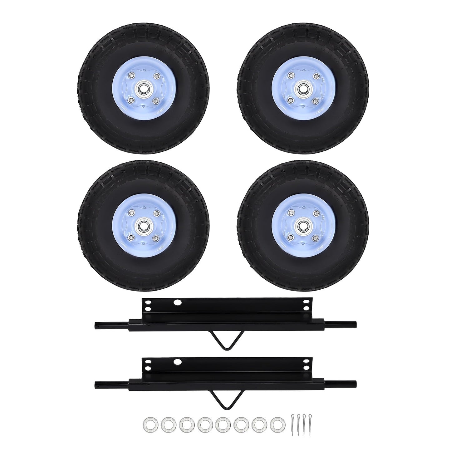 4x Black& Blue Wheel Kit Steel Axles Hardware for Honda Generator EU3000is