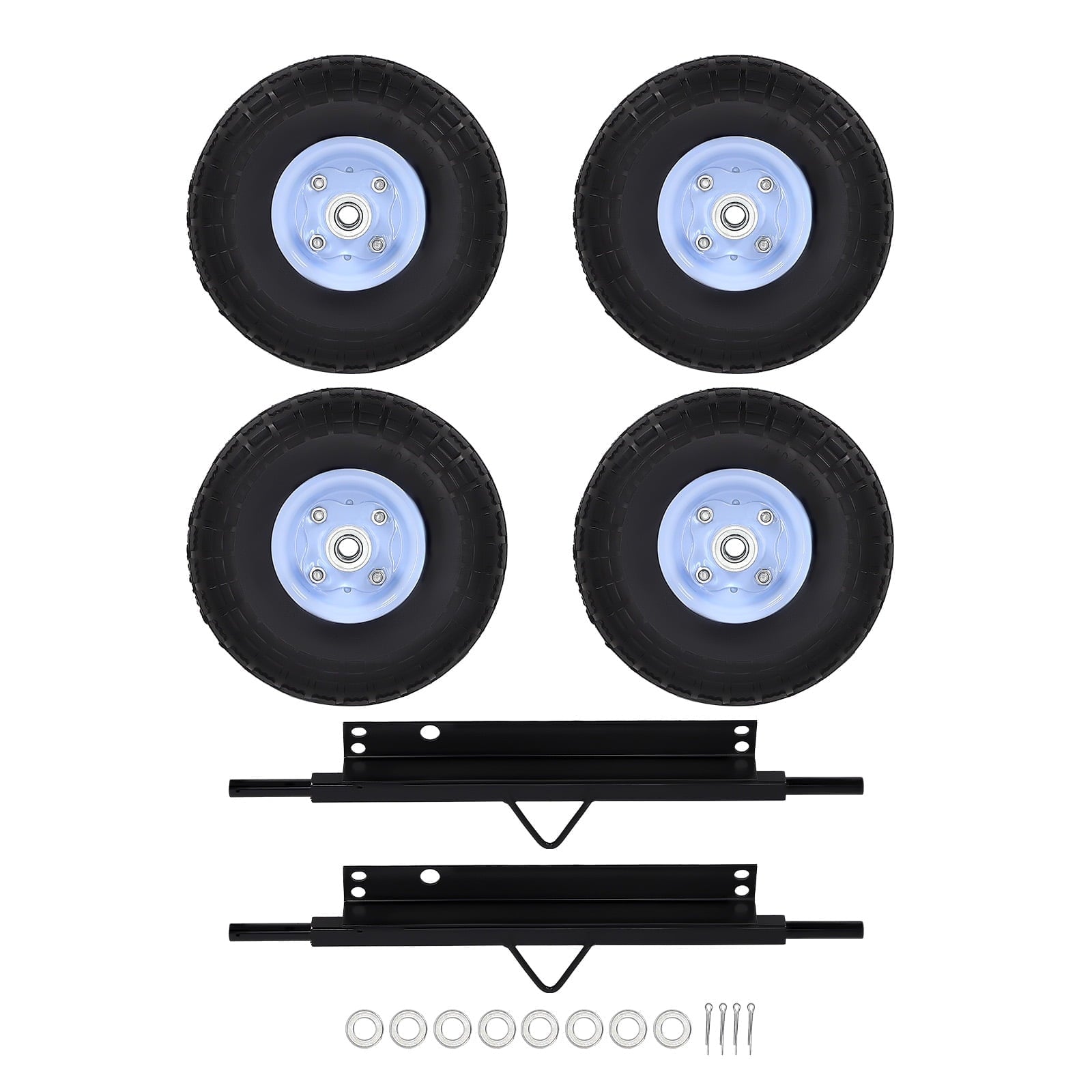 4x Black& Blue Wheel Kit Steel Axles Hardware for Honda Generator EU3000is