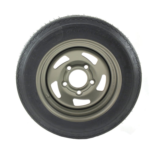 5.30X12 GlobalTrax Trailer Tire LRC on 5 Bolt Silver Blade Wheel