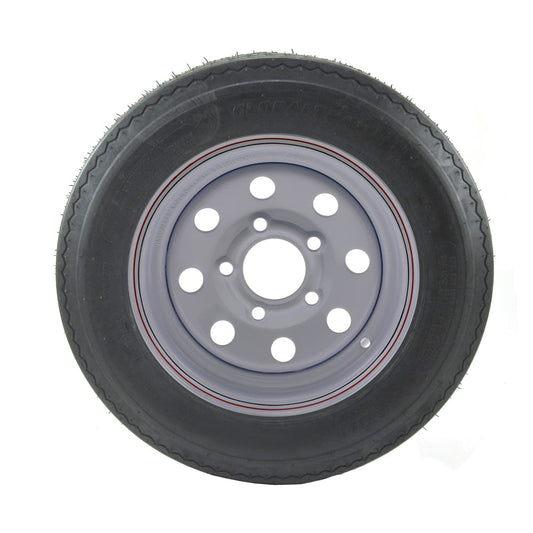 5.30X12 GlobalTrax Trailer Tire LRC on 5 Bolt White Mod Wheel