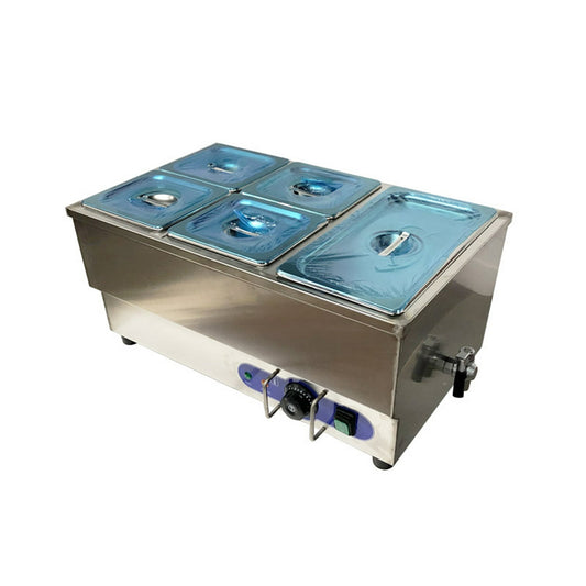 5-Pot Electric Food Warmer Commercial Stainless Steel Soup Warmer Food Container 110V