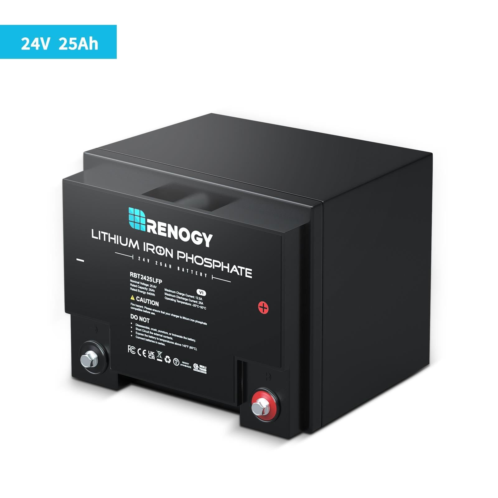 Renogy 24V Battery Rechargeable Lithium 121000 Generator Batteries RBT2425LFP-US