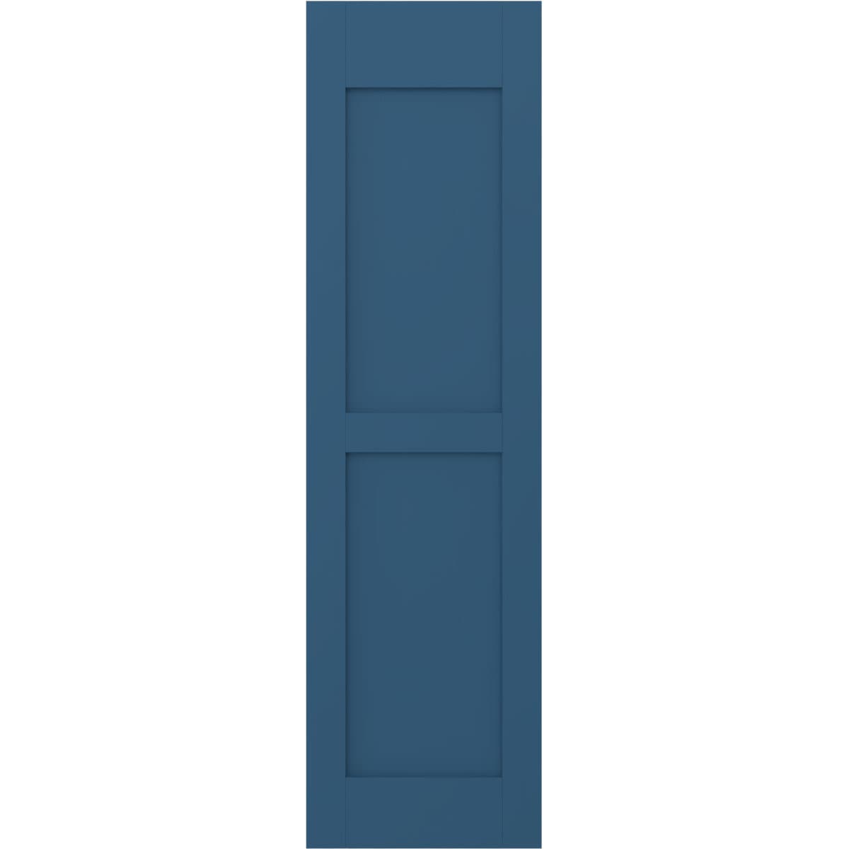 Ekena Millwork 18-in W x 44-in H Sojourn Blue Paintable/Stainable Flat panel Wood Exterior Shutters ( 2 -Pack )