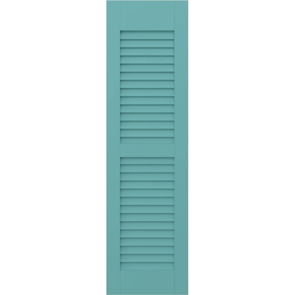 Ekena Millwork 12-in W x 68-in H Pure Turquoise Paintable/Stainable Louvered Wood Exterior Shutters ( 2 -Pack )