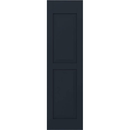 Ekena Millwork 18-in W x 58-in H Starless Night Blue Raised panel Wood Exterior Shutters ( 2 -Pack )