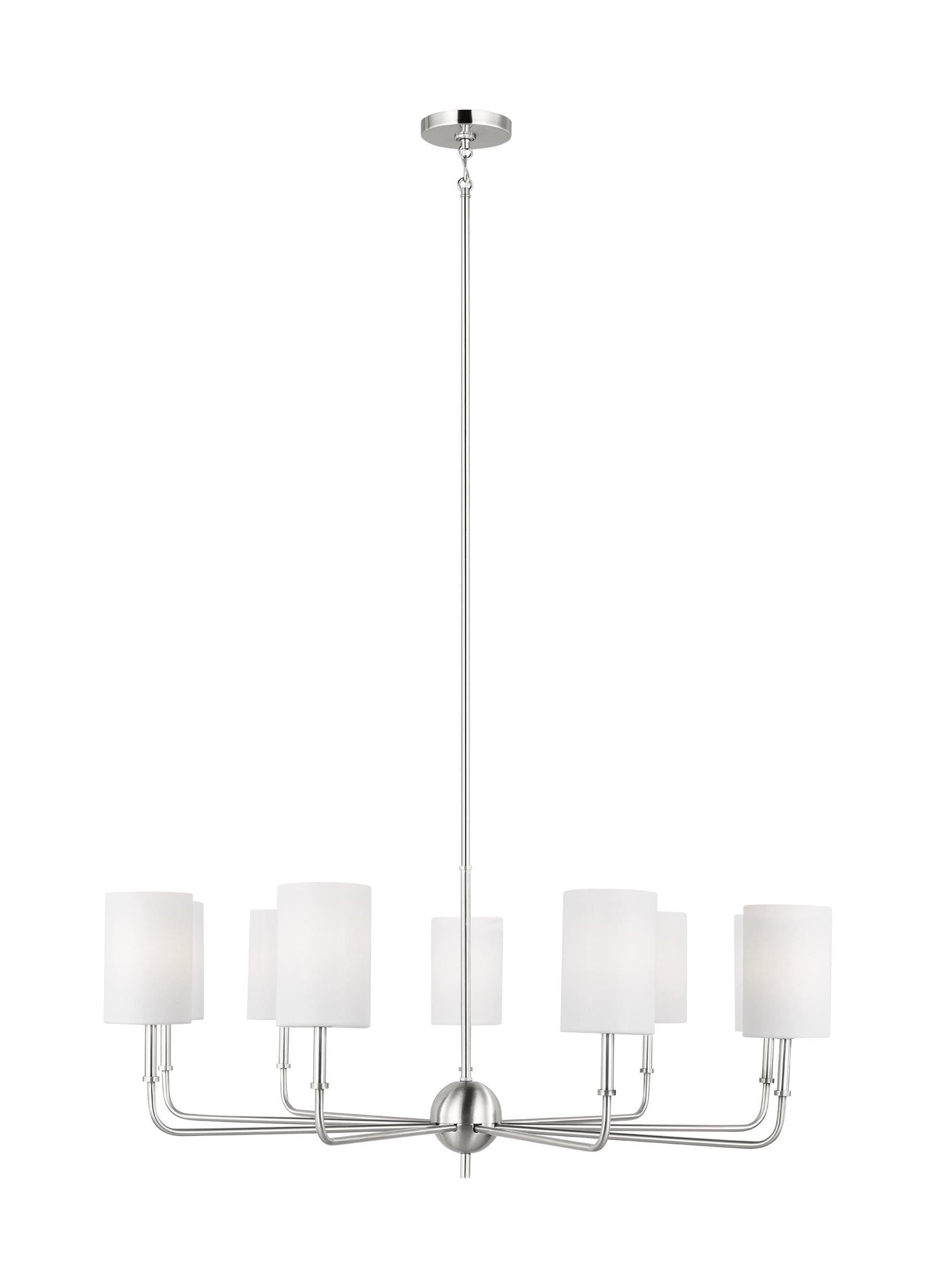 Generation Lighting Foxdale 9 -Light Nickel Transitional For Use in Dining Rooms, Foyers, Kitchens, Living Rooms Chandelier