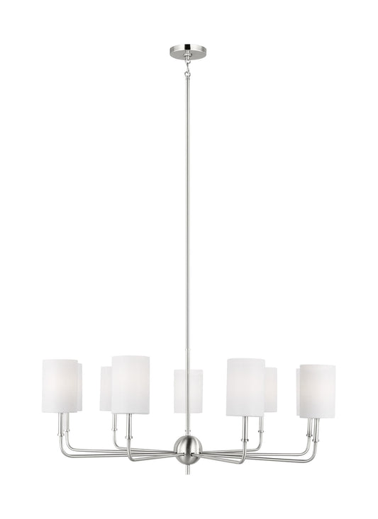 Generation Lighting Foxdale 9 -Light Nickel Transitional For Use in Dining Rooms, Foyers, Kitchens, Living Rooms Chandelier